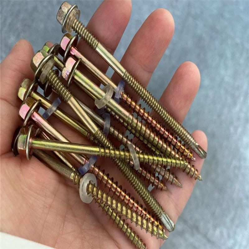 Hexagon Drilling Screw with Hexagon Cushion Dovetail Color Steel Tile Self-Drilling Screw