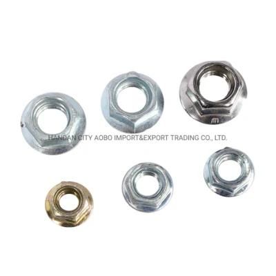 Yellow Zinc Plated Hex Flange Head Nuts DIN6923