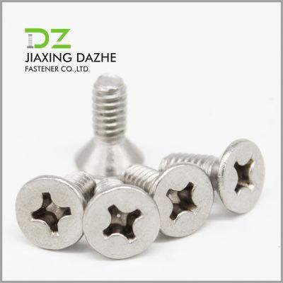 DIN965 Stainless Steel Screw Cross Recessed Flat Machine Screw