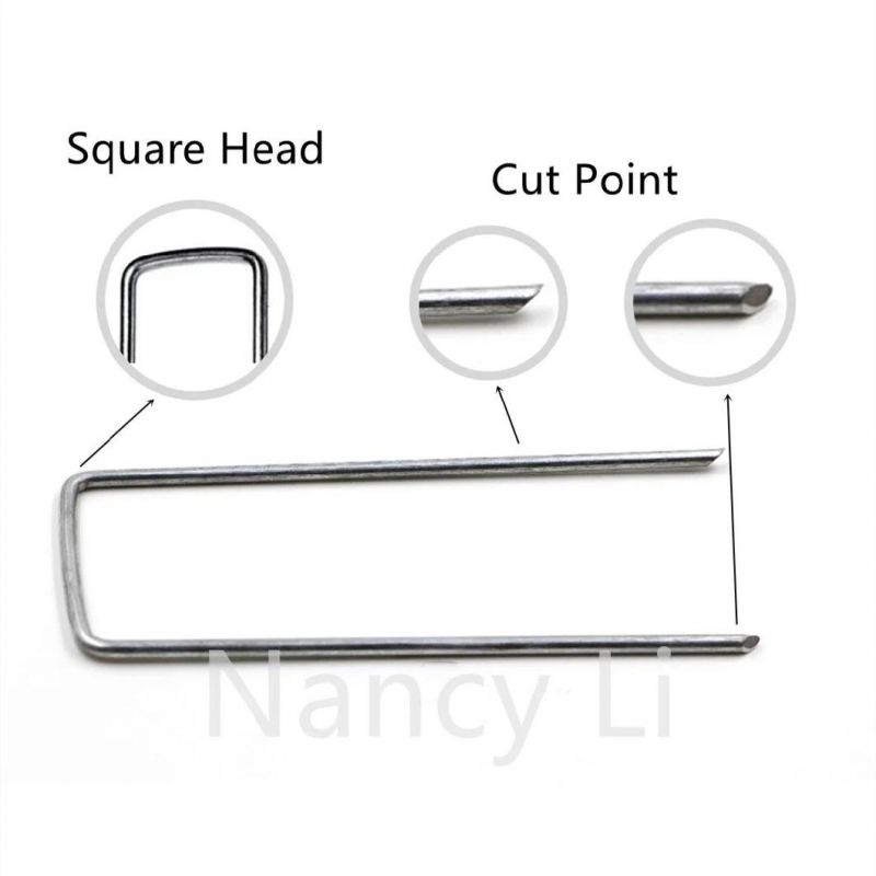 6" E. G/H. D. G/Black/Polished Garden Ground SOD Staples U Pegs U Shape Pins U Stakes