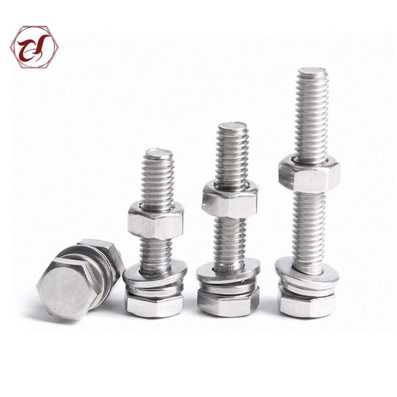 DIN933 Stainless Steel 304 316 Full Thread Hex Head Bolt M6*35mm