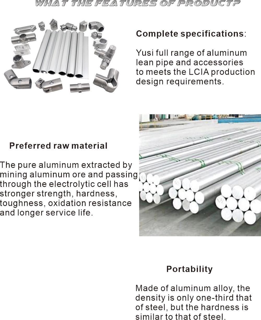 Aluminum Pipe Fittings Aluminum Joint for Lean Production Building Kit System Low Cost Intelligent Automation/ Rack/ Cart/Workbench/ Production Line