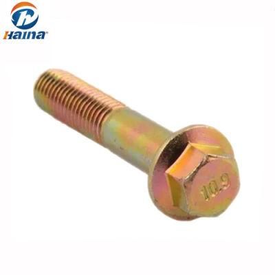 10.9 Grade Color Zinc Plated Hexagon Flange Bolts DIN6921