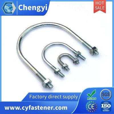 Carbon Steel Stainless Steel DIN3570 Square U Bolts Pipe Clamp U Bolt with Nuts