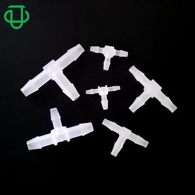 Medical PP 3 Ways Tee Joint T-Shaped Tube Connector Tubing Barb Pipe Fittings with 1/16&quot; to 1/2&quot; Hose Barb