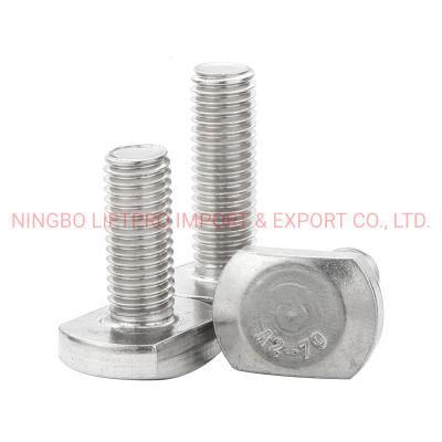 M5 M6 M8 Stainless Steel Bolts for Solar T-Slot T Bolt T Screw Square Head Bolts T-Head Screw Chute T-Bolt