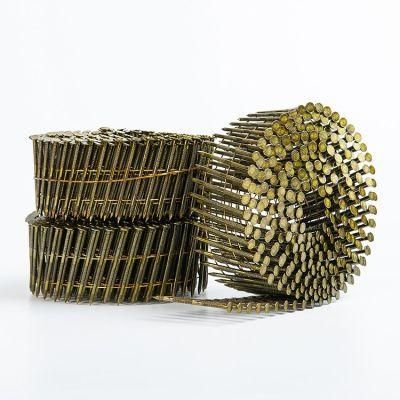 Yellow Smooth Shank Blunt Point Coil Nail