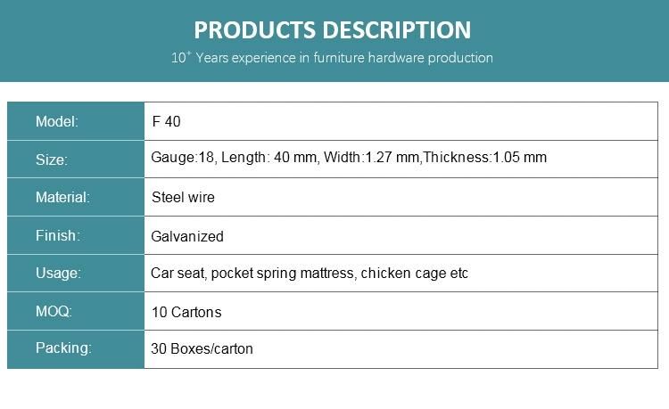 Manufacturing Staples 16mm Length Furniture Hardware Staples 1416