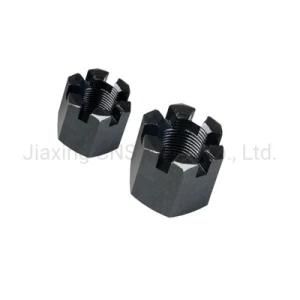 Black Carbon Steel Hex Castle Nut/ Slotted Nut