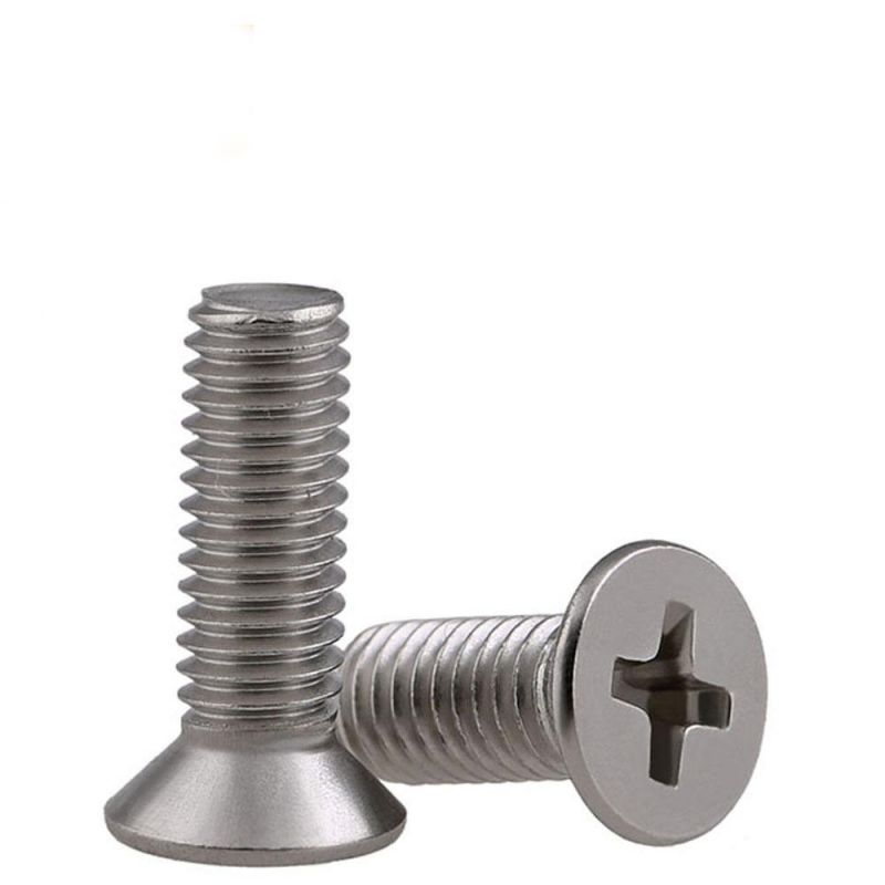 DIN 965 Stainless Steel 304 or 316 Flat Screw Cross Recessed Countersunk Head Machine Screw