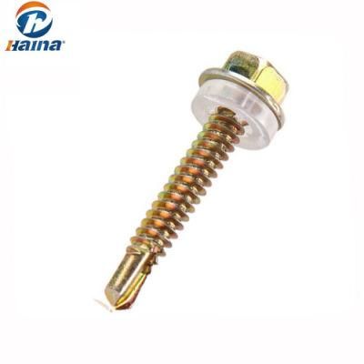 DIN7504 K Flange Hex Head Screw Self Drilling Screw Carbon Steel Color Zinc Plated Self Drilling Screw/Hex Washer Head