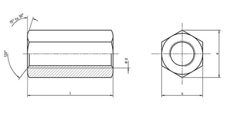 Galvanized M10 M8 10.9 Hex Long Nut