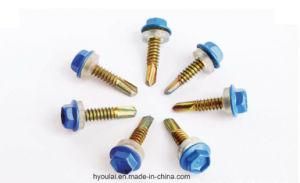 Hex Head with Flage Screw Self Drilling Screw with EPDM Washer C1022 Carbon Steel Fastener