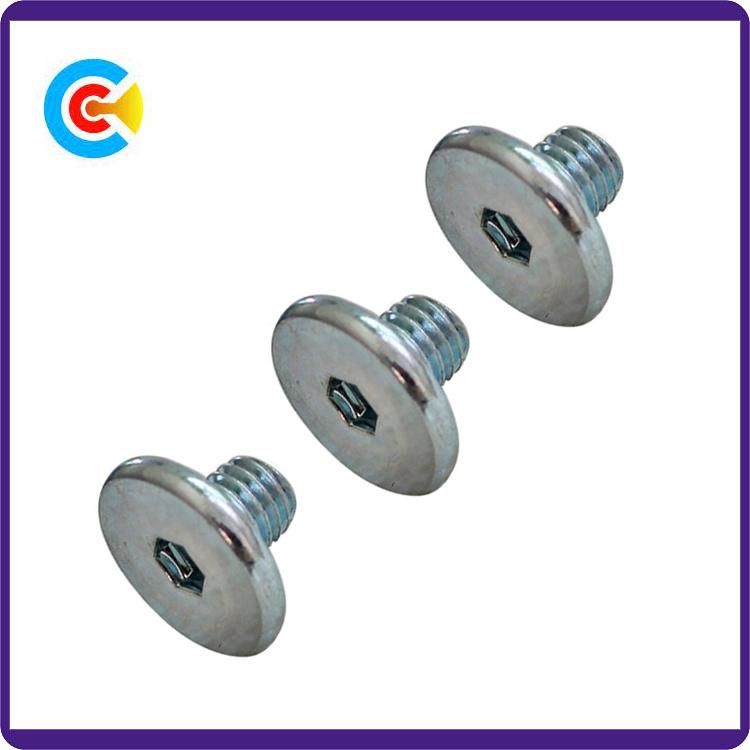 GB/DIN/JIS/ANSI Carbon-Steel/Stainless-Steel 4.8/8.8/10.9 Galvanized Hexagon Button Head Screws