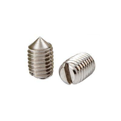 ISO7434 Stainless Steel Slotted Definir Parafusos Grub Screw with Cone Point DIN553