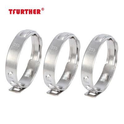 Stepless Low Profile Stainless Steel 201 304 316 7mm 9mm 10mm Band Width Car Hose Clamp with Interlock