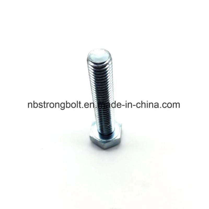 DIN933 Hex Bolt Screw Gr. 8.8 with White Zinc Plated Cr3+ M12X35