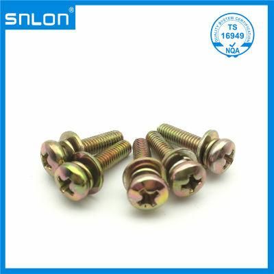 Pan Head Combination Screw Assembled Plain Washer Spring Washer