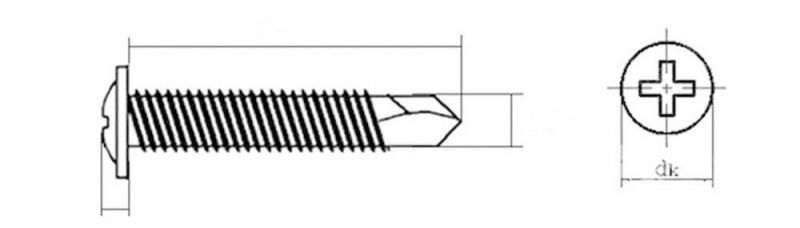 Modified Truss Head Phillips Drive Zp Sheet Metal Screws