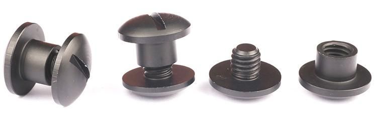 Aluminum Slotted Truss Head Chicago Male Female Black Anodized Screw