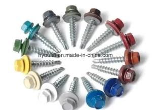 Color Zinc Plated Hex Head Self Drilling/Tapping Screw with EPDM Washer