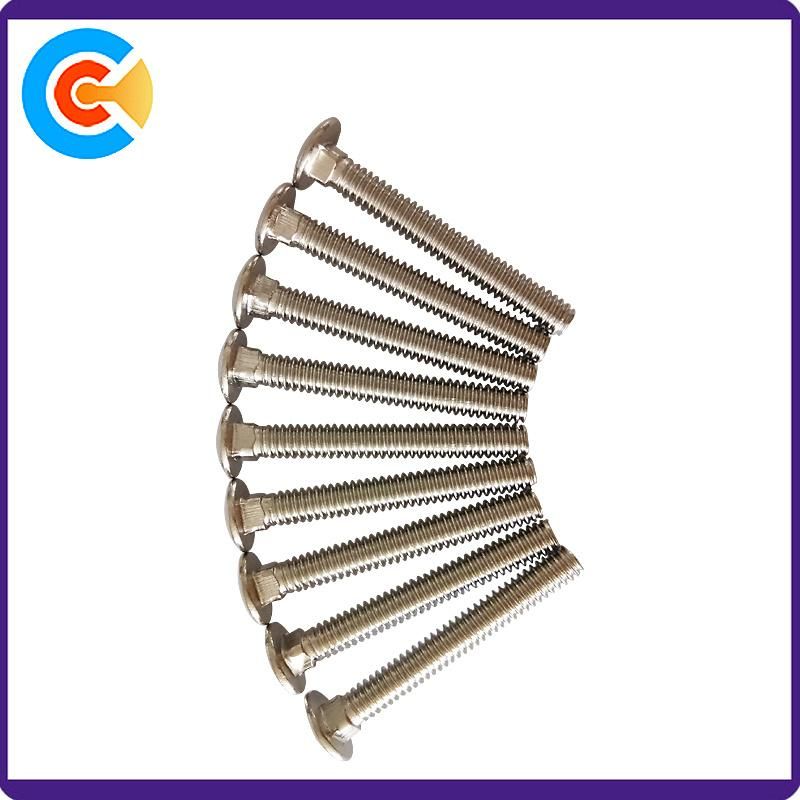 Custom Precision Zinc Plating Full Thread Steel Machined Carriage Screw