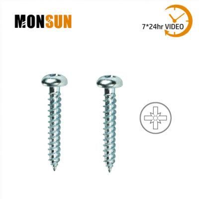 Zinc-Plated Twin Thread Round Pan Head Multipurpose Woodscrew
