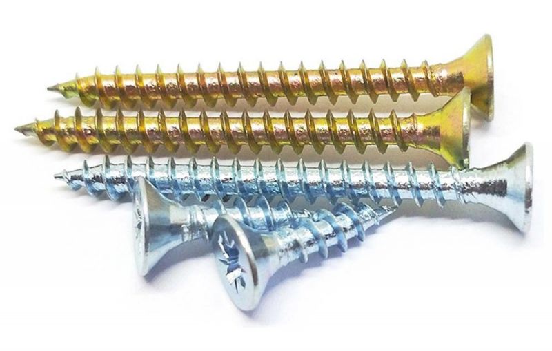 Single Thread Countersunk Head Zinc Plated Wooden Structural Fastener Hardwood/Softwood/Chipboard Screw