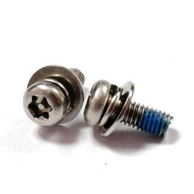 Pan Head Torx Pin Anti-Theft Screw with Washer and 180 Degrees Nylon Patch