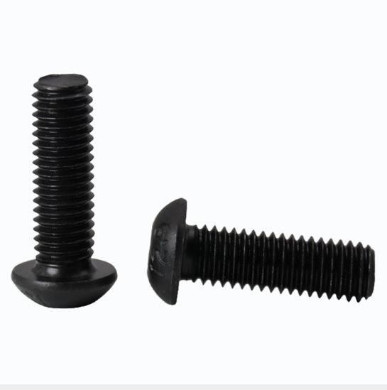 ISO7380 Hex Socket Pan Head Machine Screw, Socket Button Screw Alloy Steel Full Thread Black Oxide