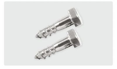 DIN571 Stainless Steel Screw 304 Wood External Hexagon Bolt Thick Rod Half Tooth Self Tapping Screw