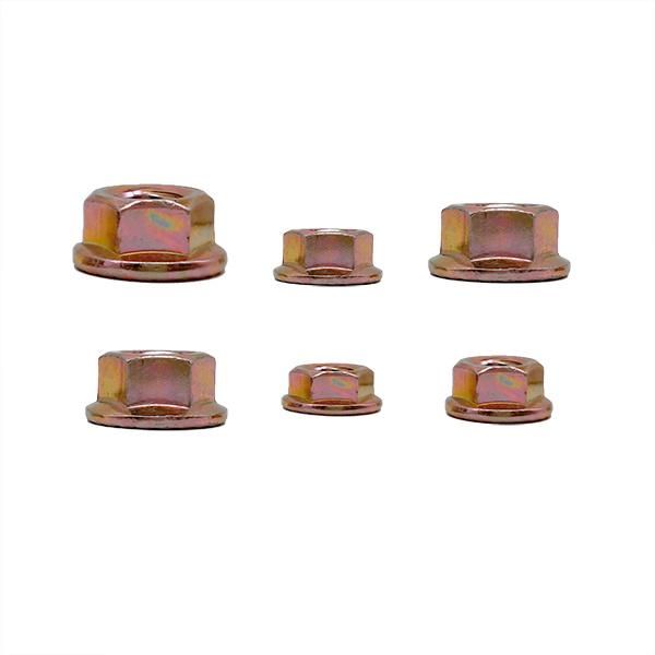 Yellow Zinc Plated Hex Flange Head Nuts DIN6923 / Flange Nuts