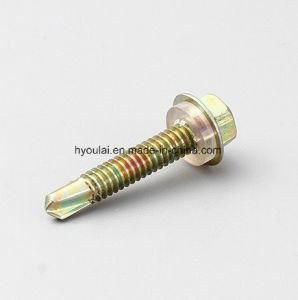 Hex Head Self Drilling Screw Rubber Washer Color Yellow Zinc Plated Screws