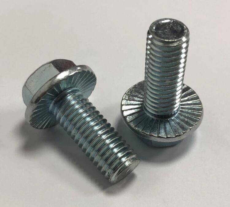 Hex Flange with Serration Head Bolt Zinc Plated DIN6921