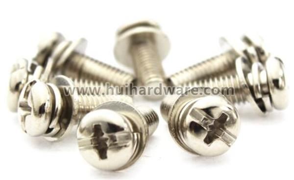 Nickel Plated Slot Pan Head Assembled Sem Screw
