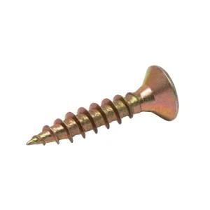 China Wholesale Self Tapping Chipboard Screw C1022 Yellow Zinc Plated Chipboard Screw