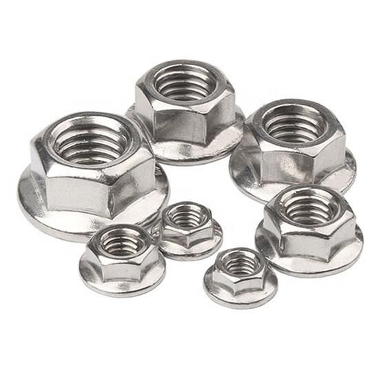 China Supplier M4-M12 304 Stainless Steel Prevailing Torque Type All Metal Insert Hexagon Lock Nut with Flange Hex Self Locking GB6187