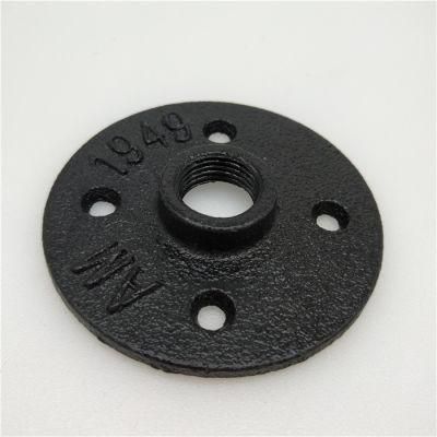 DN20 Black Iron Flange / 3/4&quot; Malleable Cast Iron Pipe Fittings/Floor Flange for Rustic Metal Pipe Floating Shelves