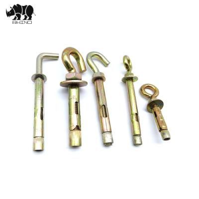 Sleeve Steel Anchor with Hex Bolt Yellow Zinc Plated Anchor Fastener