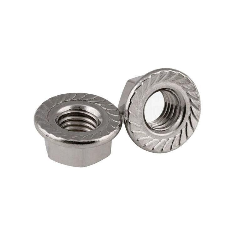 DIN6923 Hex Flange Nut Serrated Serration Stainless Steel 304 316