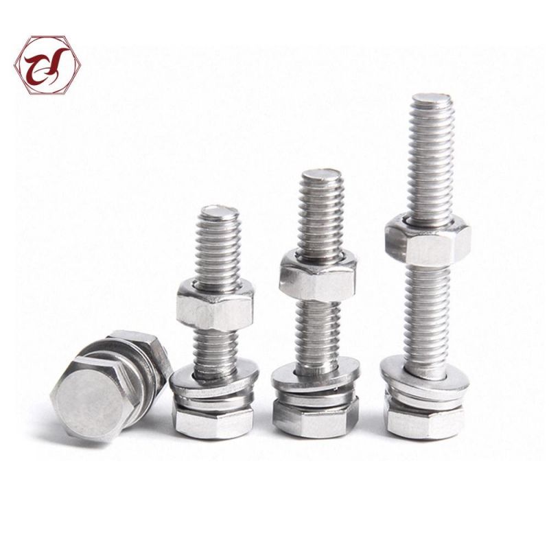 DIN933 Full Thread Stainless Steel 316 A4-70 Hex Head Bolt M6