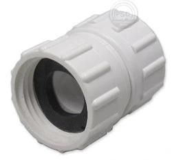 White PVC Hose Adapter with Full Thread