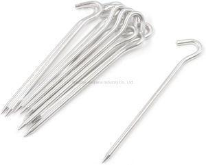 Heavy Duty Galvanized Steel Tent Stakes with Hook