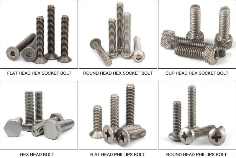 Round Head Ti Bolt ASME/ANSI B18.3 3/16 Gr2 Bolt with Nut