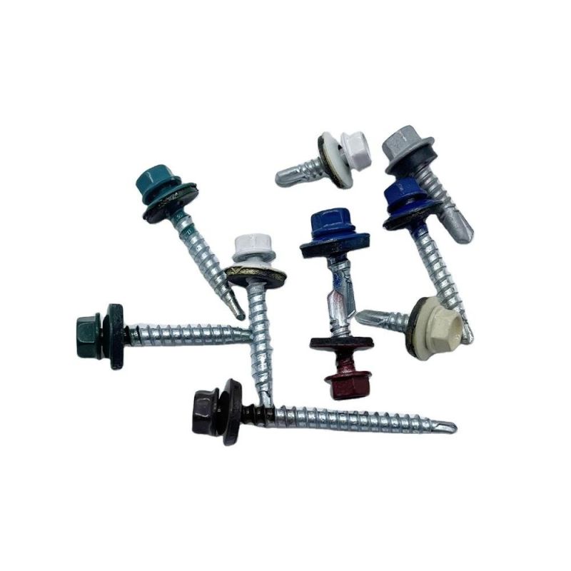 Hex Washer Head Screw with EPDM Washer, Zinc Plated PT2