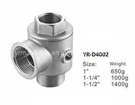 Five Way Check Valve Connector Brass Nickel Plated