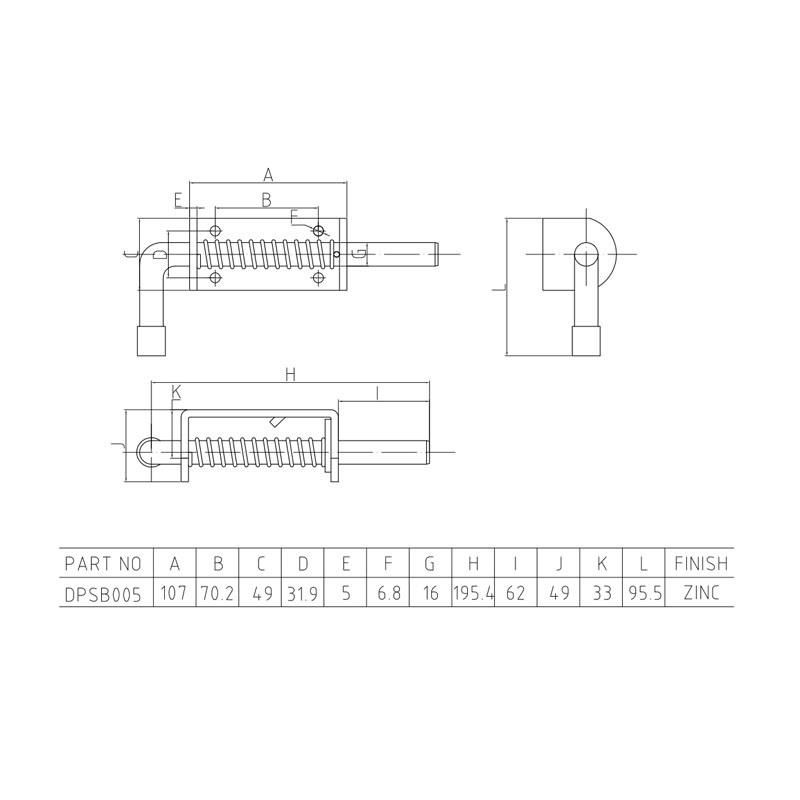 Spring Loaded Bolts Locking Bolt for Trailer or Truck