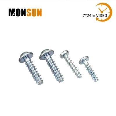 Cross / Star Drive Round Wafer Head Bright/Black Zinc Plastic Screw