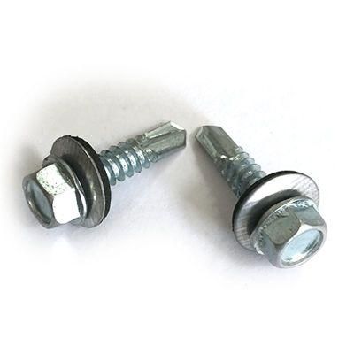 Hexagon Washer Head Self-Drilling Screws Drilling in Metal Carbon Steel Stainless Steel