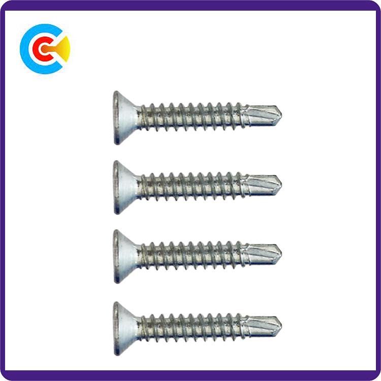 DIN/ANSI/BS/JIS Carbon-Steel/Stainless-Steel 4.8/8.8/10.9 Galvanized Cross Head Drill Tail Tapping Screw
